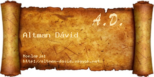 Altman Dávid névjegykártya